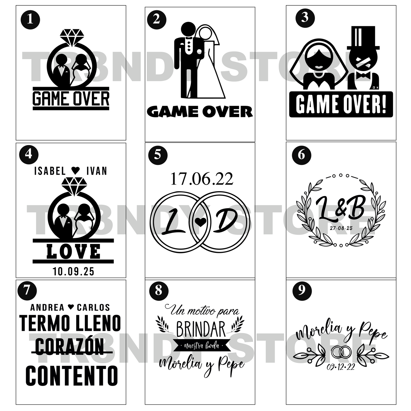 Paquete de boda Basic skinny acrilico 150 invitados