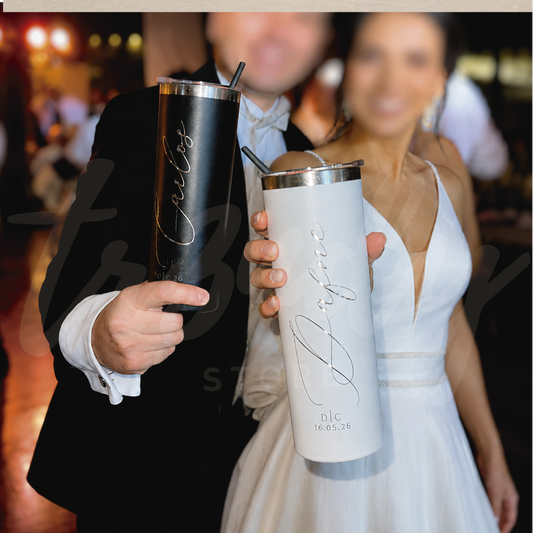 Termos para Novios Skinny 20oz Personalizados | Grabado Láser