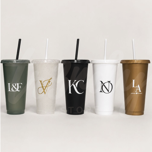 Vaso Personalizado para Boda 24 oz con Popote