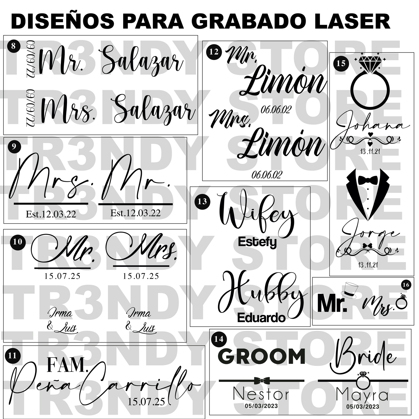 Vasos 20oz Acero Inoxidable para Novios grabados en láser