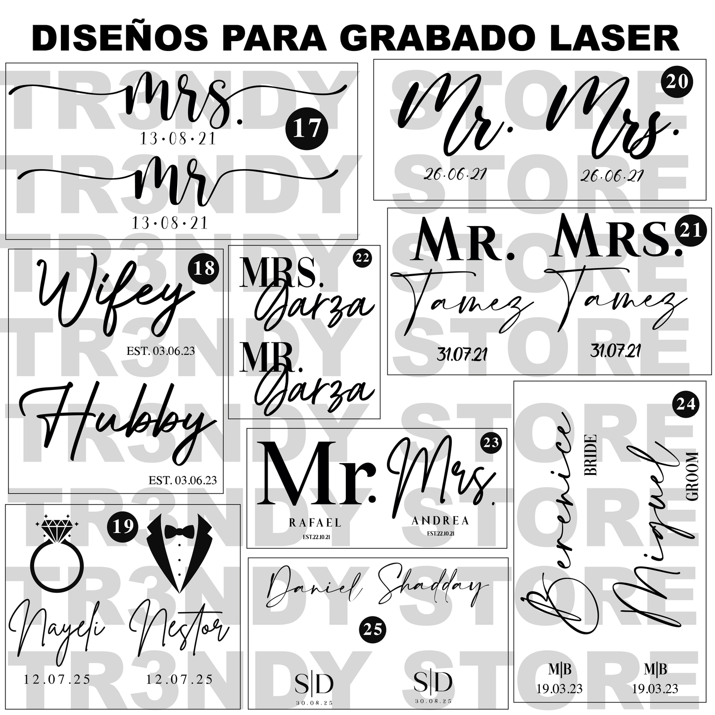 Vasos 30oz Acero Inoxidable para Novios con grabado en láser