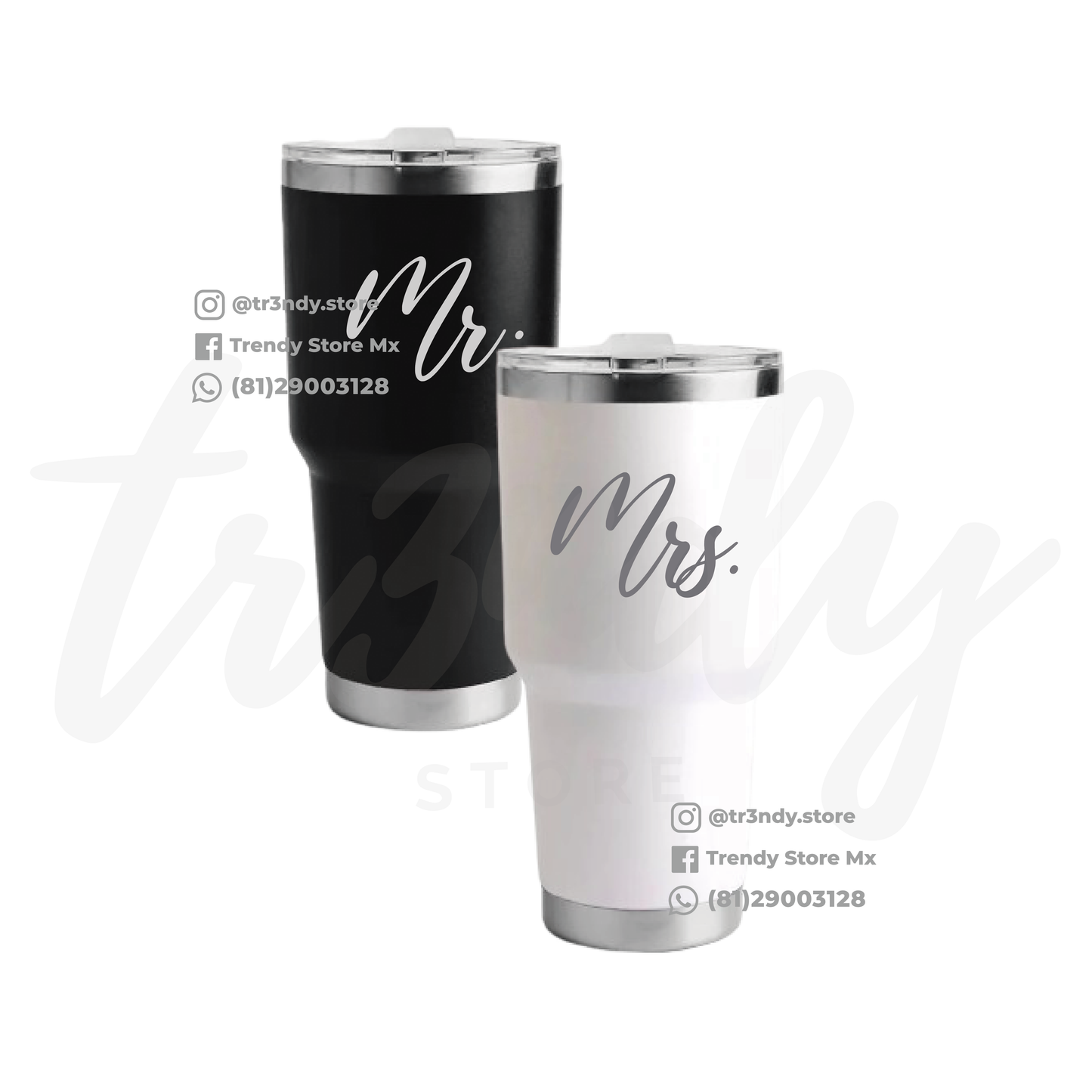 Vasos 30oz Acero Inoxidable para Novios con grabado en láser