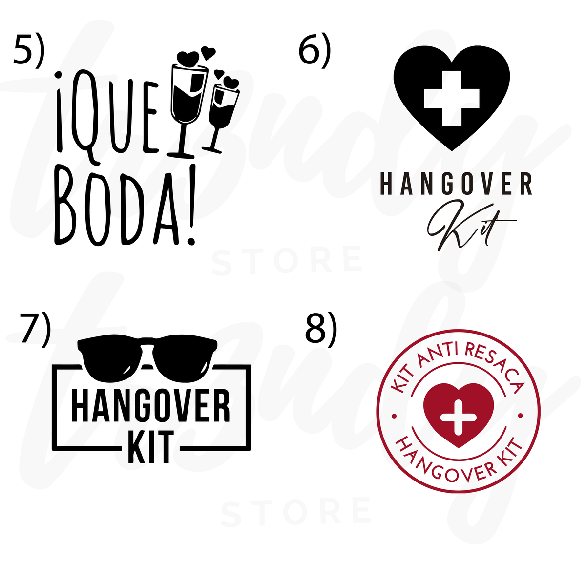 Paquete Integral para Boda | 100 Invitados · Vaso 500ml + Pantunflas + Kit Anti-Cruda