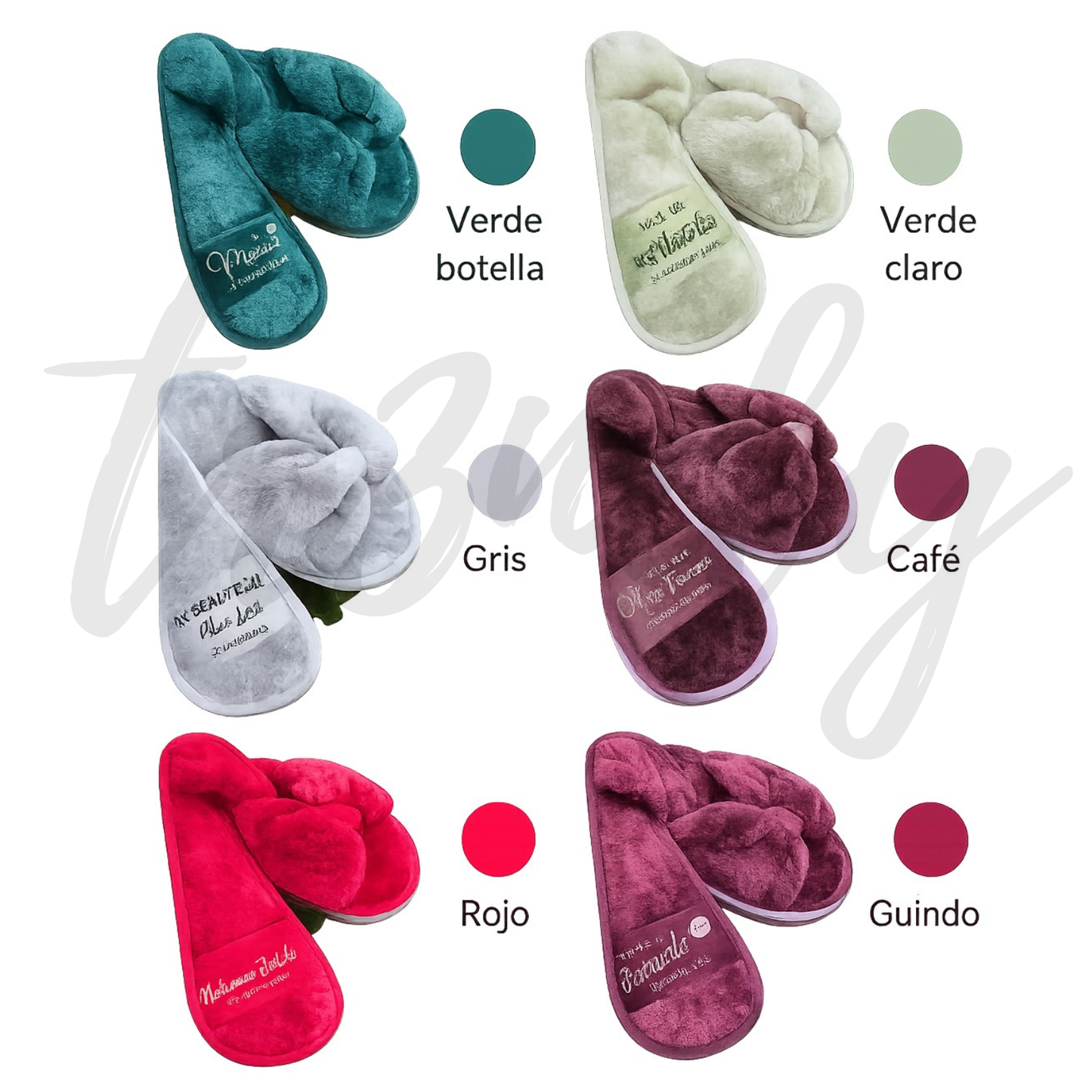 Pantuflas Velvet Moño -  Felpa