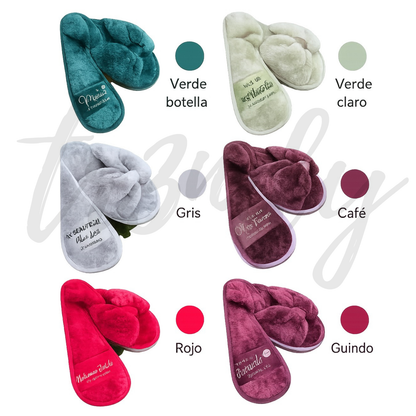 Pantuflas Velvet Moño -  Felpa
