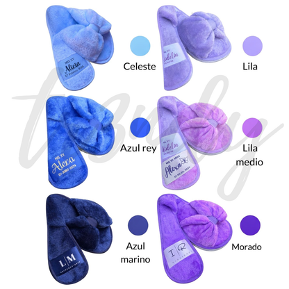Pantuflas Velvet Moño -  Felpa