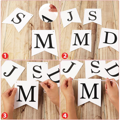 Bandera de boda con texto "Just Married"