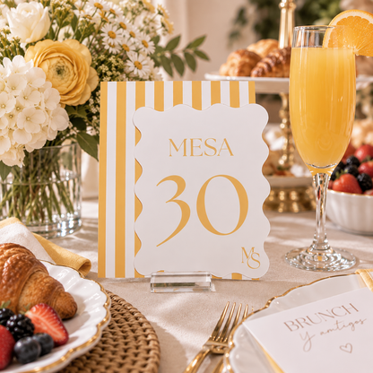 ✨ Número de Mesa Personalizado con Base Acrílica