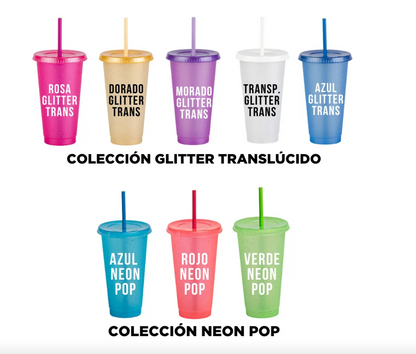 Vasos de invitados 24oz popote + vasos de los novios para 80 invitados