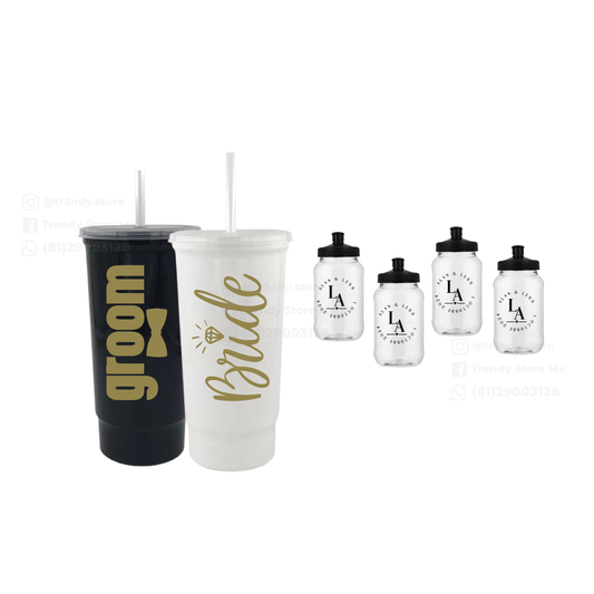 Paquete de boda  100 invitados + vasos de novios Bachelord