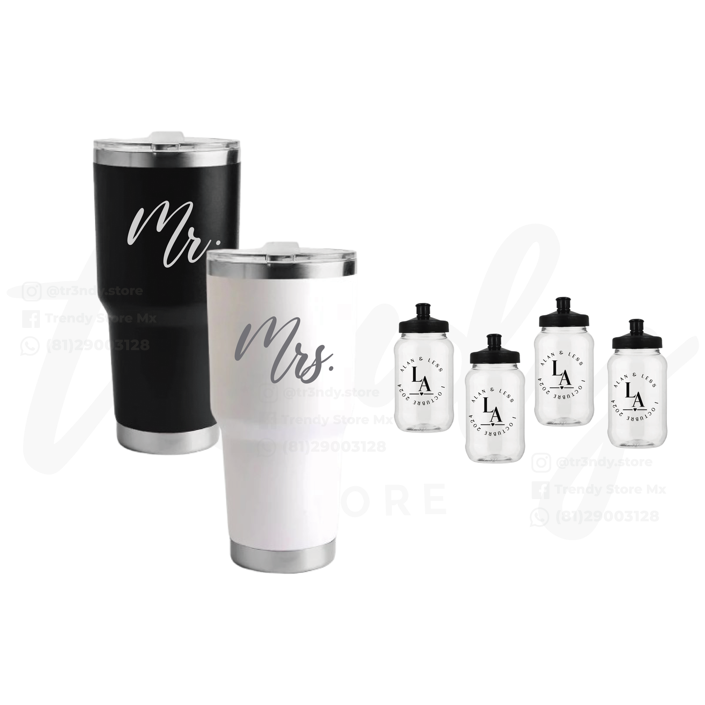 Paquete de boda  100 invitados + vasos de novios 30oz acero con grabado laser