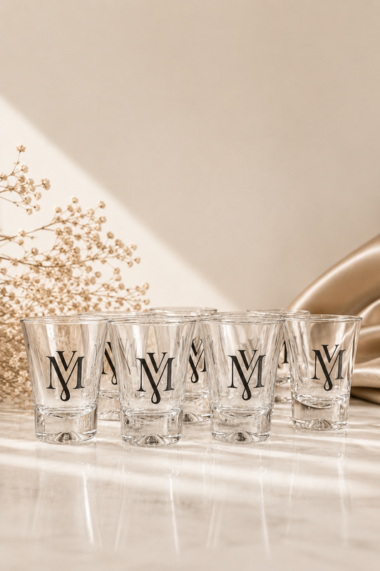 Vasos Caballito Personalizados para Boda | Recuerdo Elegante para Invitados