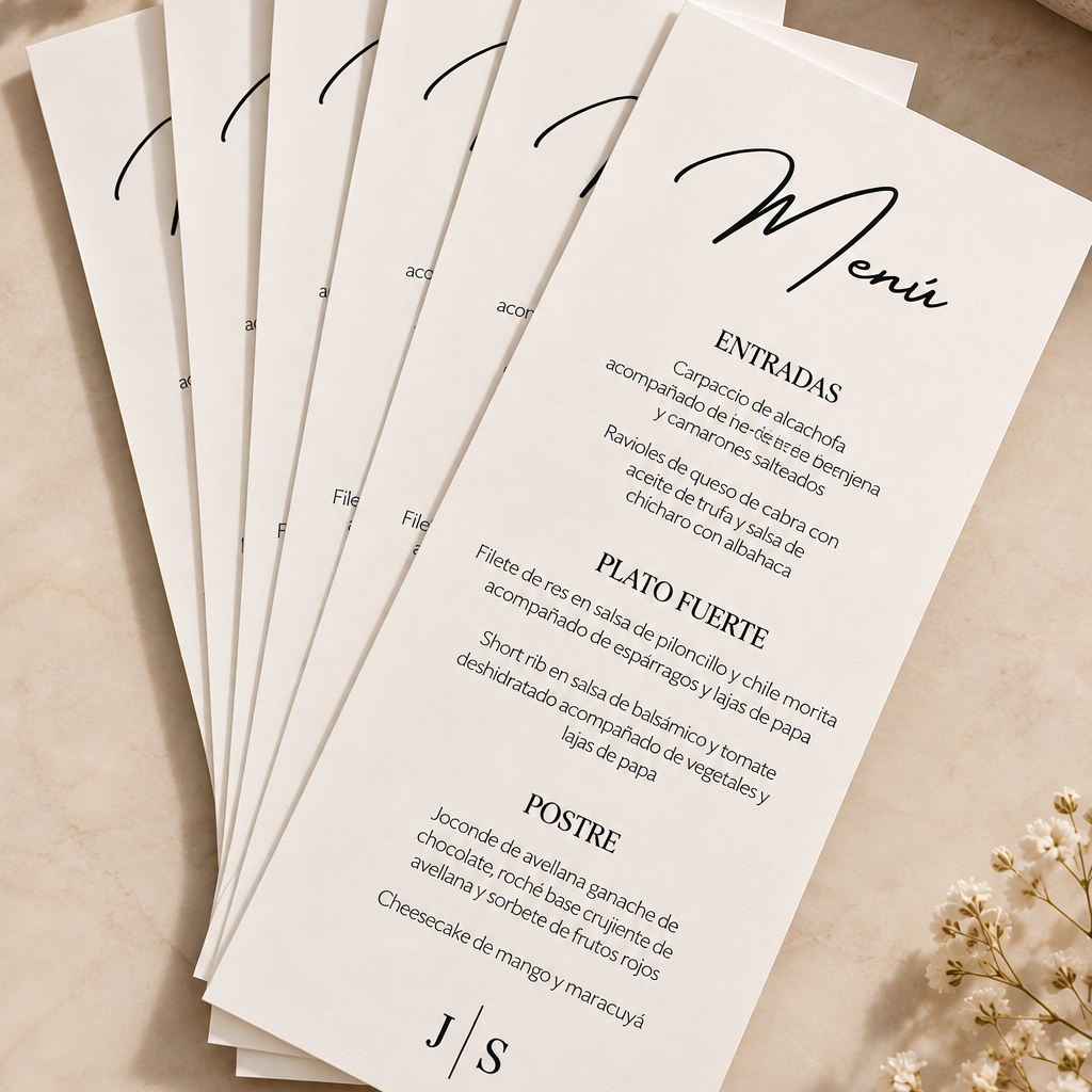 Menú de Boda Personalizado