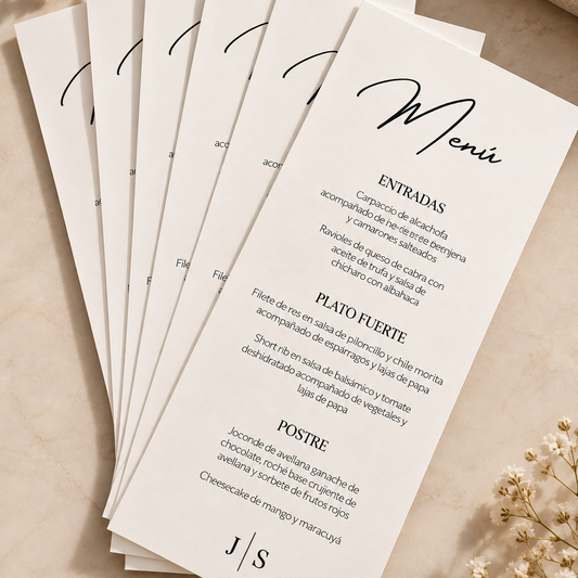 Menú de Boda Personalizado