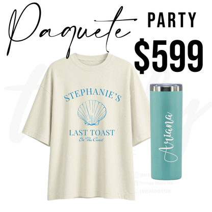 Kit Despedida de Soltera Playa “Party” | Playeras & Bolsas  Personalizados para Bride Squad