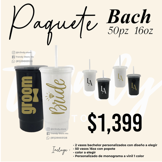 Vasos 16oz popote invitados + vasos de los novios