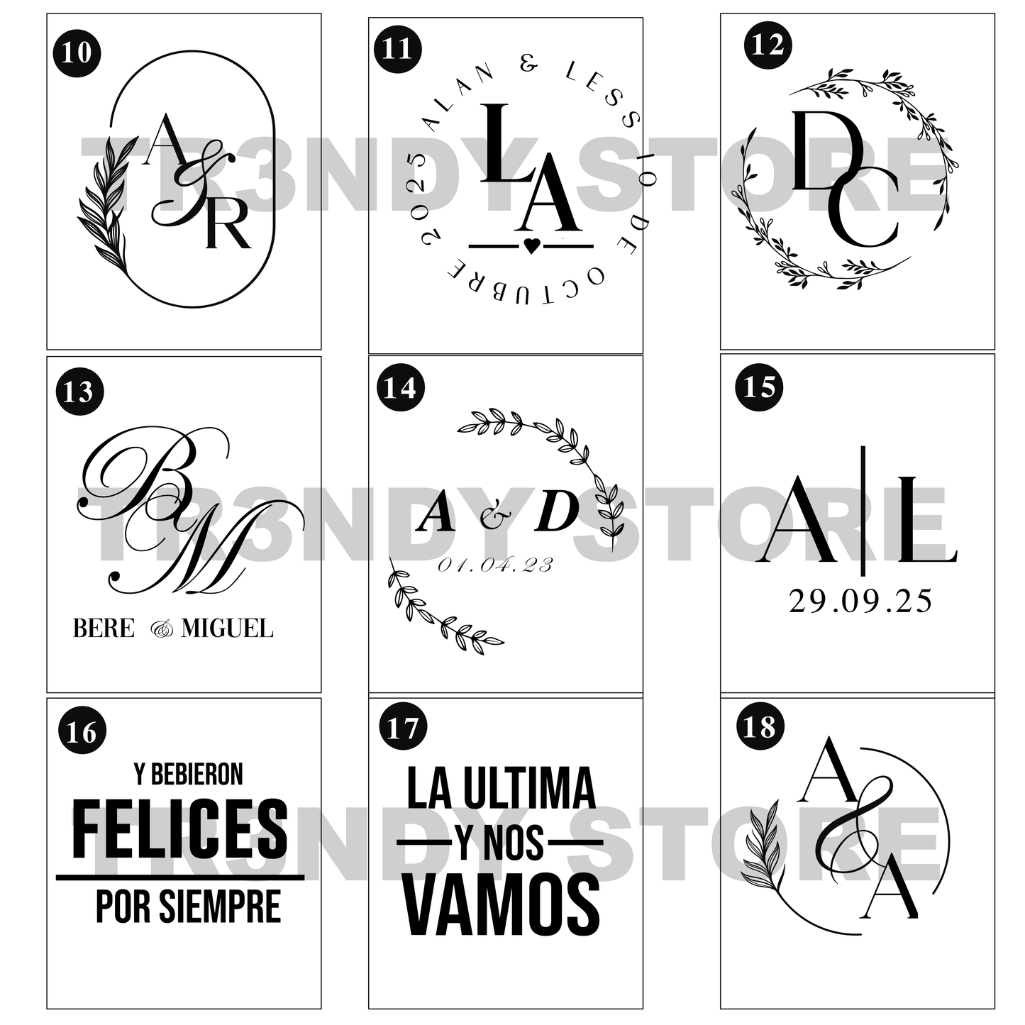 Paquete de boda Basic skinny acrilico 150 invitados