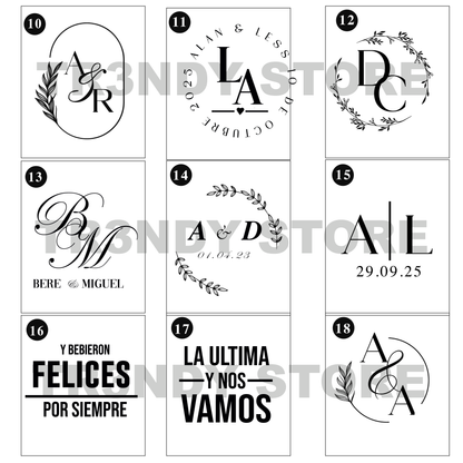 Paquete de boda  120 invitados + vasos de novios Bachelord