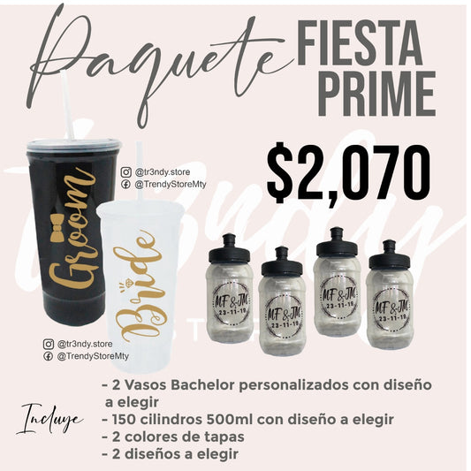 Paquete de boda Fiesta Plus 150 invitados + vasos de novios