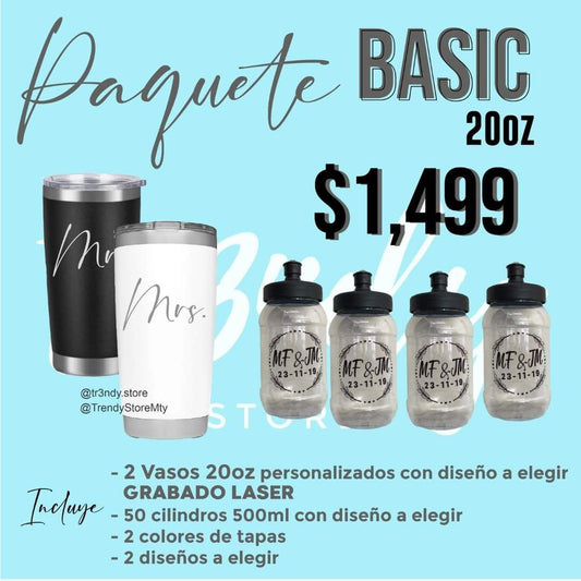 Paquete de boda Basic 20oz acero