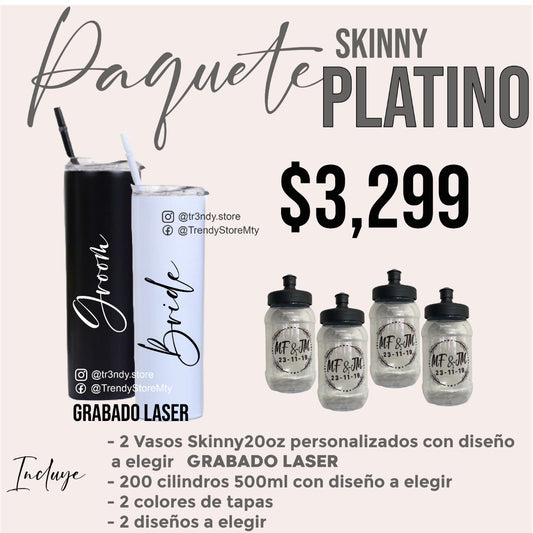 Paquete de boda 20oz oro  200 invitados + vasos de novios