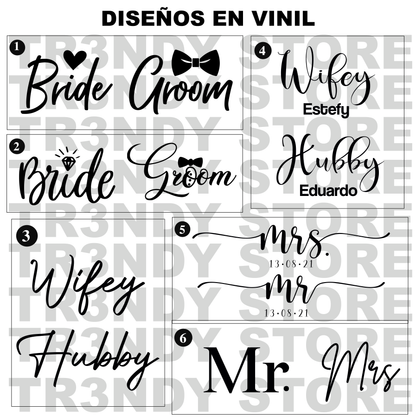 Paquete de boda 200 invitados + vasos de novios Bachelord