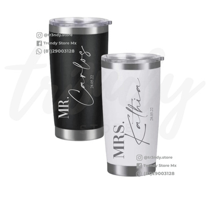 Vasos 20oz  Acero Inoxidable para Novios grabados en láser