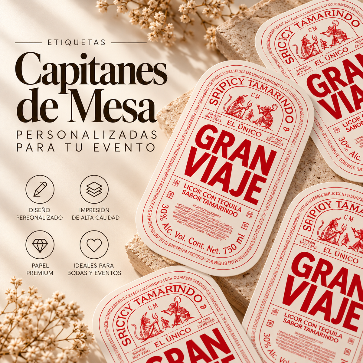 Etiquetas Personalizadas para Capitanes de Mesa- Gran Malo