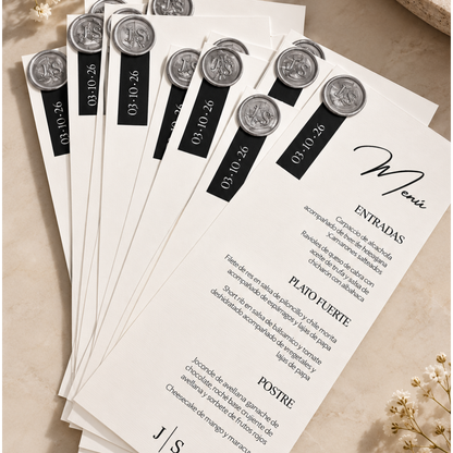 Menú de Boda Personalizado · Sello de Lacre