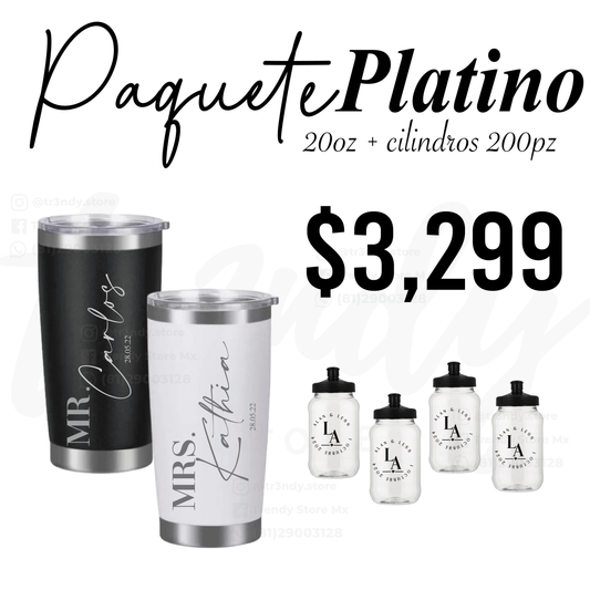 Paquete de boda  200 invitados + vasos de novios 20oz