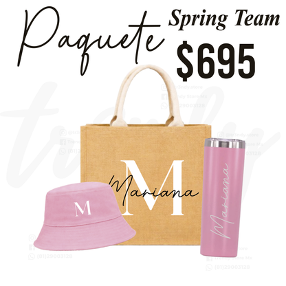 Kit Despedida de Soltera Personalizado | Bachelorette Set (Bolsa + Termo + Sombrero)