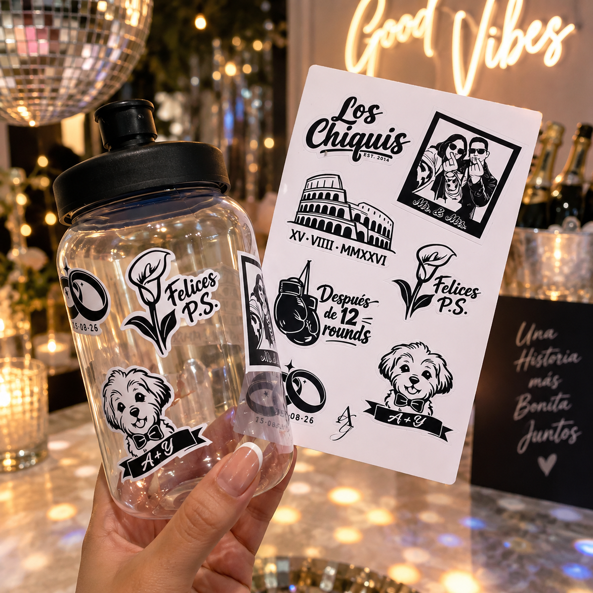 Plantilla Stickers Personalizados para Vasos