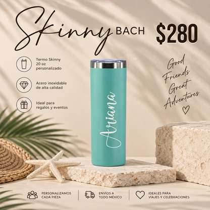 Vaso Skinny 20 oz para Despedida de Soltera | Personalizado con Grabado Láser
