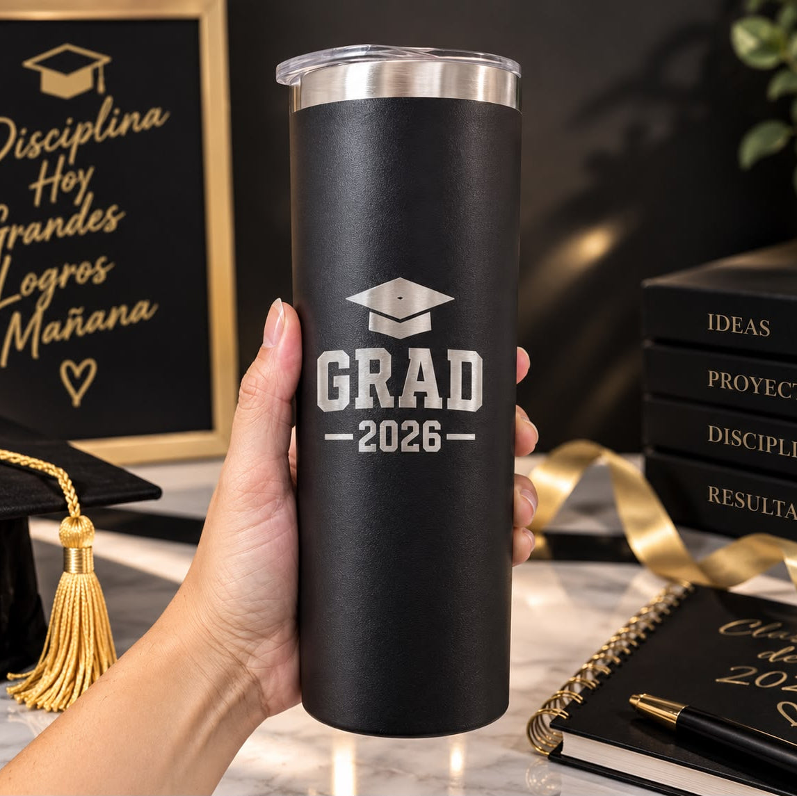 Vaso Skinny de Acero 20 oz para Graduación 2026 | Tr3ndy
