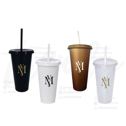 Vaso Personalizado para Boda 24 oz con Popote